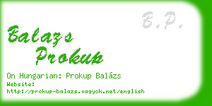 balazs prokup business card